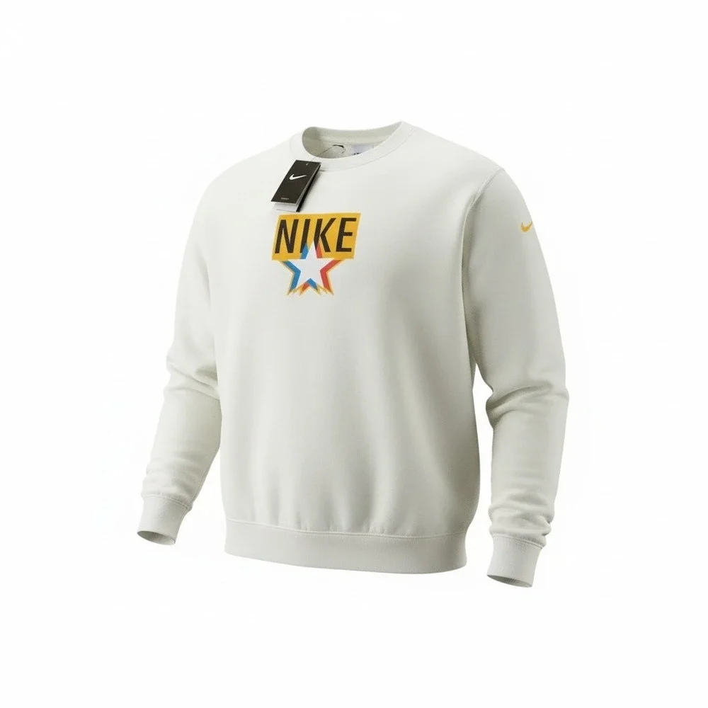 Nike Dri Fit Mens Crewneck Sweatshirt XL Cream Basketball Graphic‎ DV7974, NWT - Picture 2 of 9